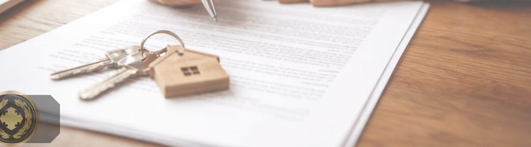 Imagem realista de uma pessoa assinando um documento sobre uma mesa de madeira, com iluminação suave e natural